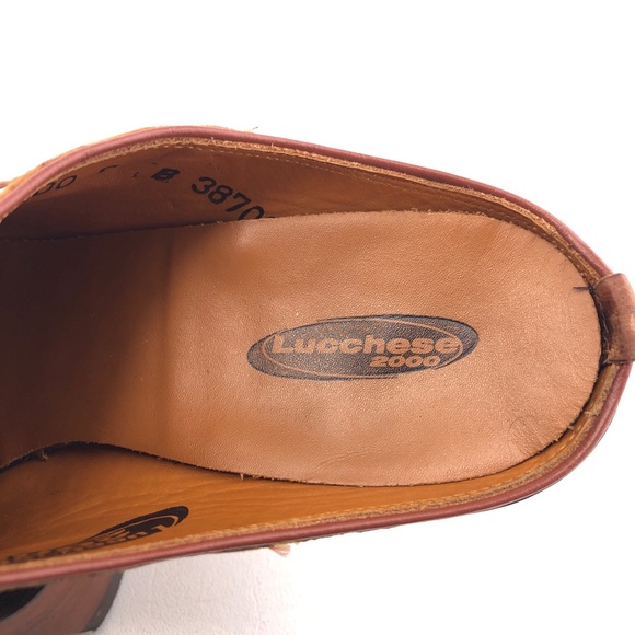 Lucchese 2000 Full Quill Ostrich Leather Slip on Clog Mules 8 B - Picture 9 of 14